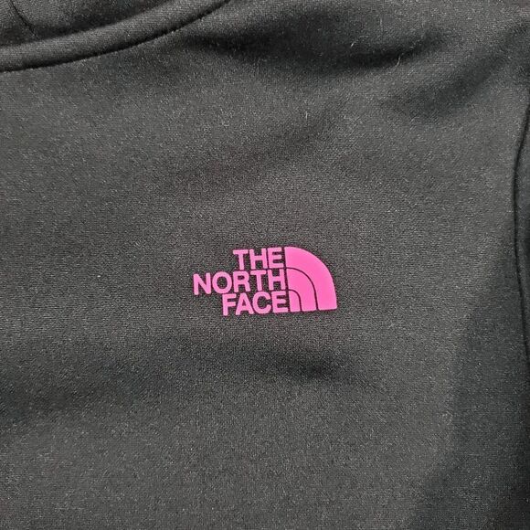 The North Face Hoodie Women Medium Black Rainbow Logo Polyester Stretch Pullover - Picture 6 of 8